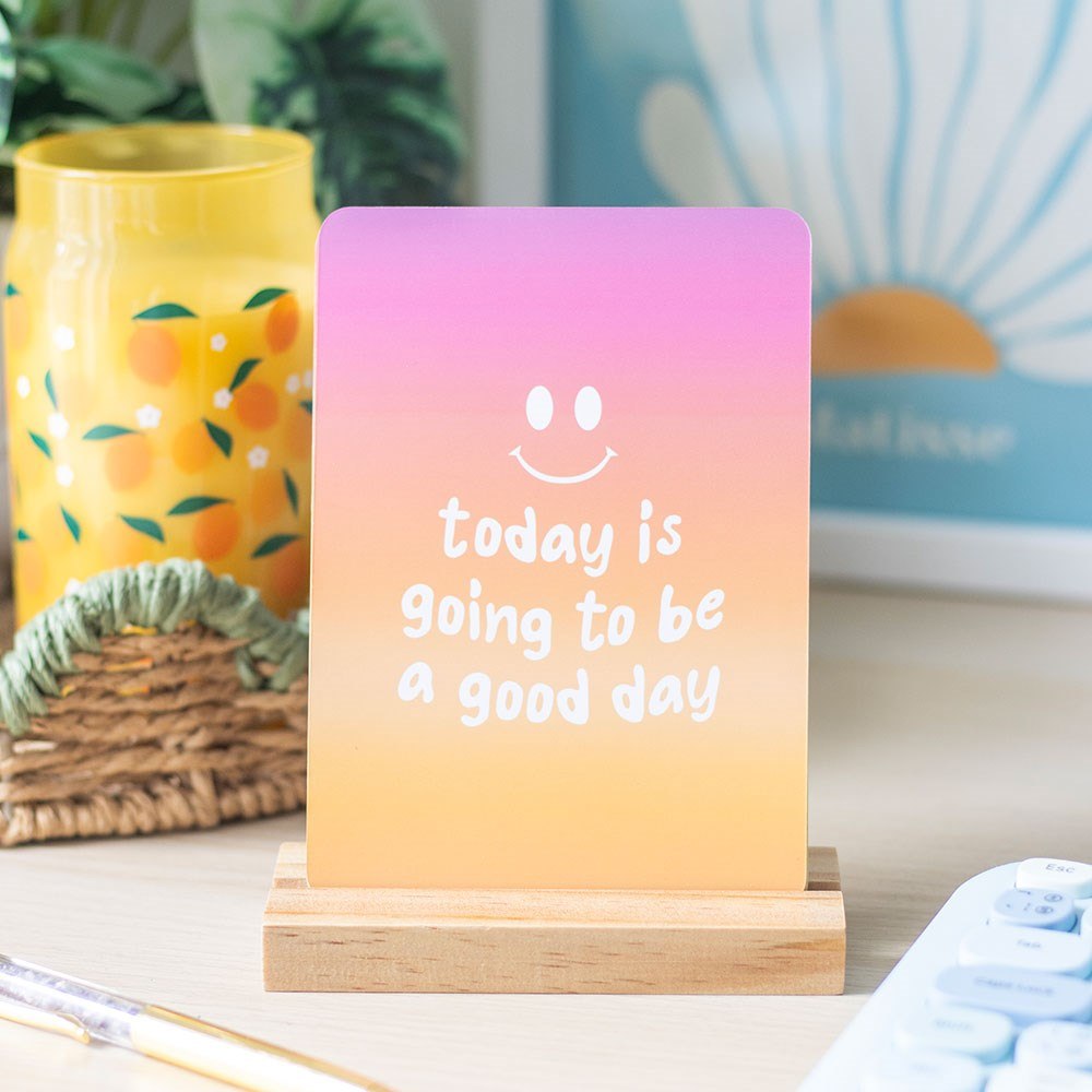 Something Different - Mindful Moments Affirmation Cards with Wooden Stand Card stand - Multicolours